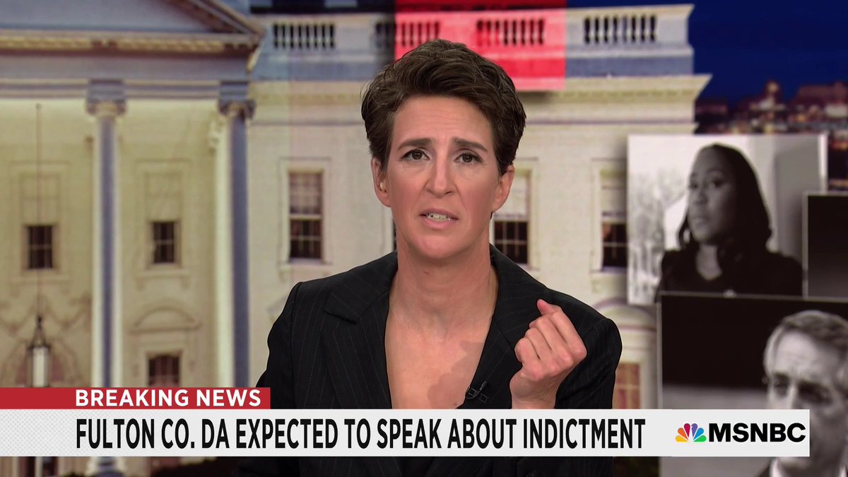 "I can tell you now, officially, that former President Donald J. Trump has been criminally indicted in the state of Georgia in a prosectution brought by the Fulton County district attorney, Fani Willis."
