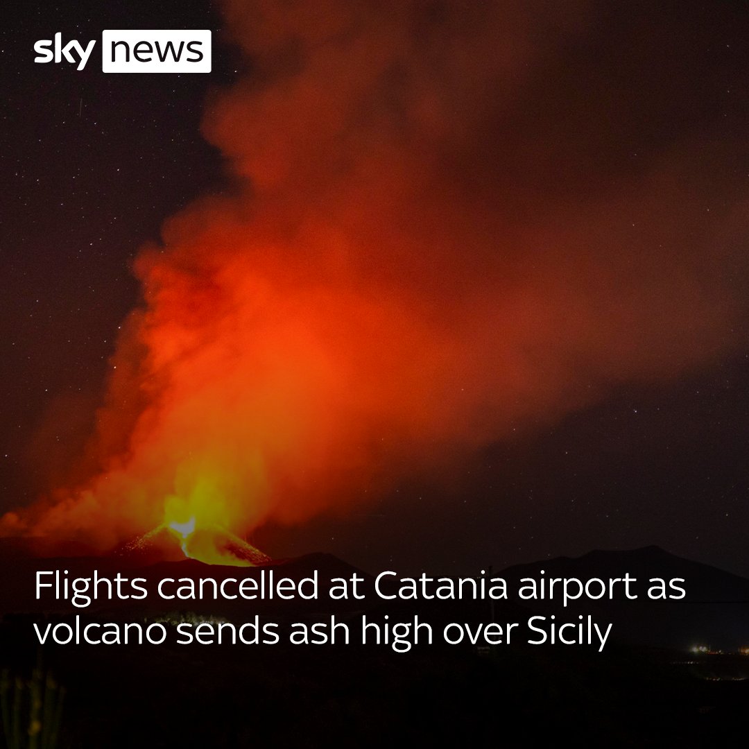 Sicily's Mount Etna has erupted, sending ash and lava high over the Mediterranean island, forcing flights to be suspended and leaving tourists facing holiday disruption. Find more: