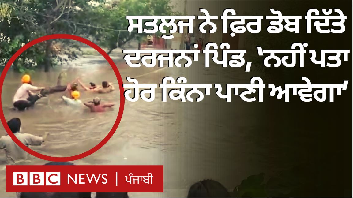 ਭਾਖੜਾ ਡੈਮ ਤੋਂ ਛੱਡੇ ਜਾ ਰਹੇ ਪਾਣੀ ਕਾਰਨ ਸਤਲੁਜ ਦਰਿਆ ਕੰਢੇ ਵਸੇ ਪਿੰਡਾਂ ਲਈ ਪਾਣੀ ਆਫ਼ਤ ਬਣ ਕੇ ਆਇਆ ਹੈ। ਲੋਕ ਘਰਾਂ ਦੀਆਂ ਛੱਤਾਂ ਉੱਤੇ ਚੜ੍ਹਨ ਨੂੰ ਮਜਬੂਰ ਹੋ ਗਏ ਹਨ ਤੇ ਘਰਾਂ ਨੂੰ ਛੱਡ ਕੇ ਸੁਰੱਖਿਅਤ ਥਾਂਵਾਂ ਉੱਤੇ ਜਾ ਰਹੇ ਹਨ। ਰਿਪੋਰਟ: ਬਿਮਲ ਸੈਣੀ, ਐਡਿਟ: ਰੋਹਿਤ ਲੋਹੀਆ