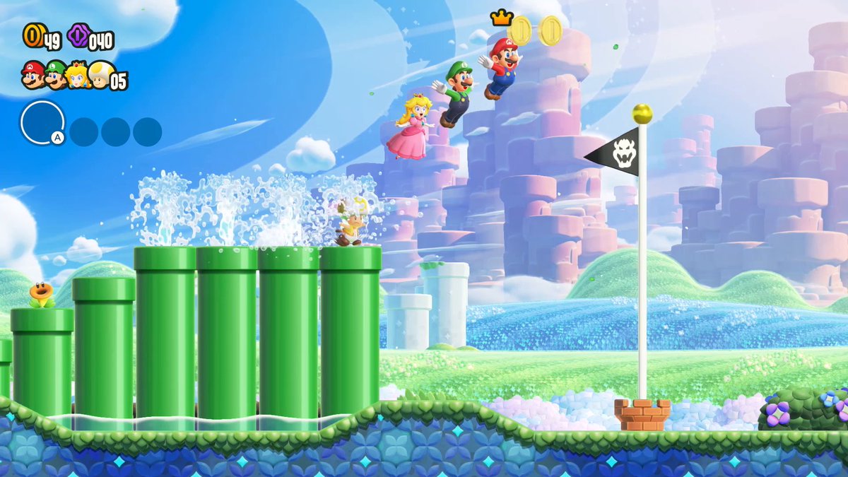 Adventures are more fun with friends! Team up locally in four-player co-op to complete courses in #SuperMarioBrosWonder, arriving on #NintendoSwitch 20/10! Watch the full trailer: