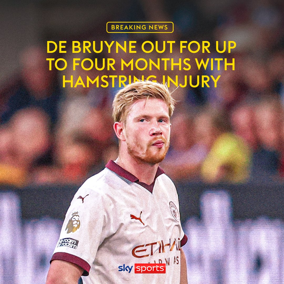 Kevin De Bruyne will be out for three to four months due to injury. 🚨❌
