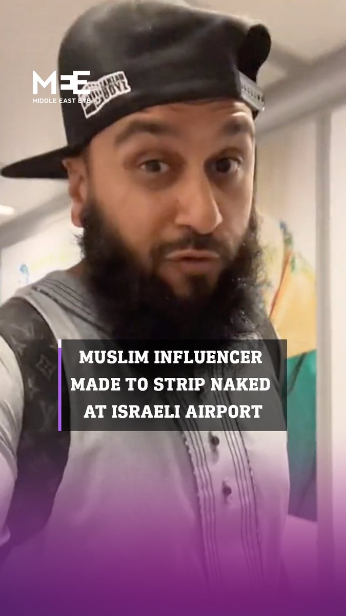 A video has gone viral of Muslim influencer SQ documenting being berated by an airline employee at Ben Gurion Airport in Tel Aviv, Israel, for delaying his flight. The influencer says he was late due to being subjected to a strip search by Israeli security