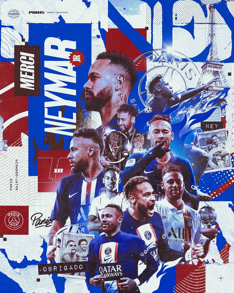 6 saisons 173 apparitions 70 passes décisives 118 buts Une #PSGLegend ❤️💙 Neymar Jr #ObrigadoNey