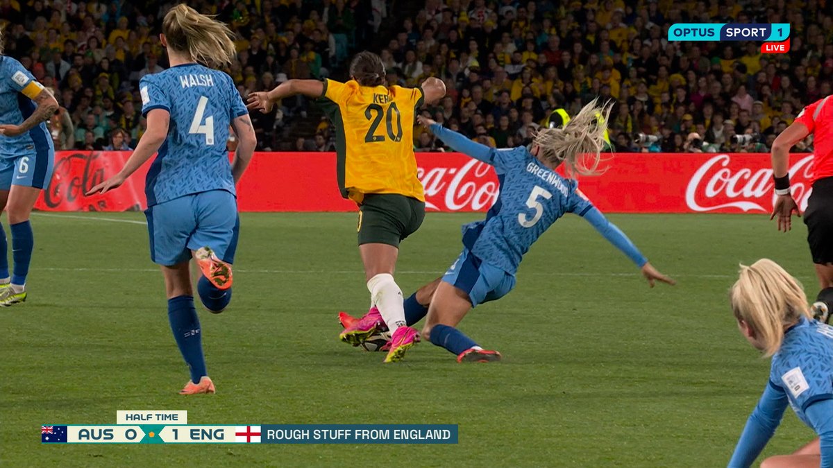 'Number one on the list of tactics was 'kick Sam Kerr a couple of times.'' 😳 England win the physical battle of the first half. Watch 📲 #FIFAWWC #OptusSport