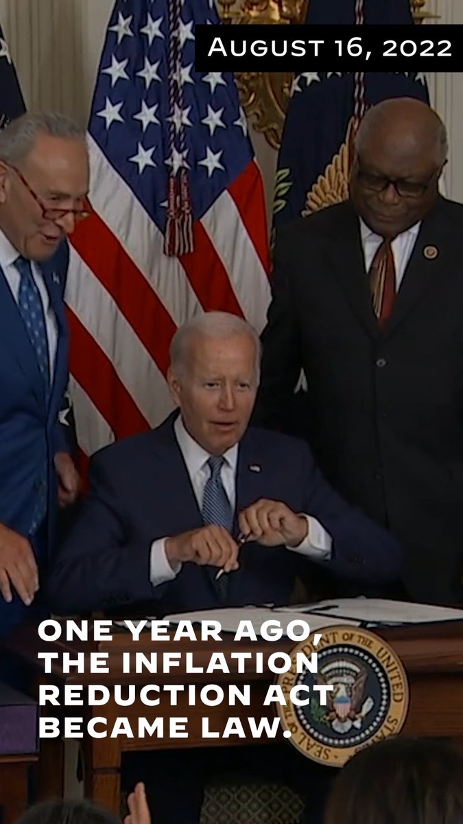 In the year since I signed the Inflation Reduction Act into law, we brought down inflation, lowered energy and health care costs, and made corporations pay their fair share. We’re just getting started.