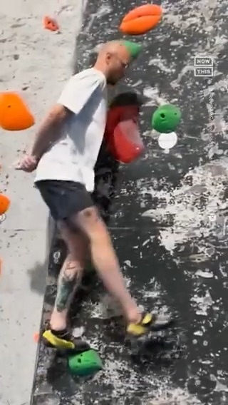 A climber in Dublin named Robert McCaffrey scaled a wall using only his feet. He said he didn't think much of the challenge until the footage went viral. He told Storyful that he realized 'to non-climbers, it was quite incredible to imagine' that someone could do this.