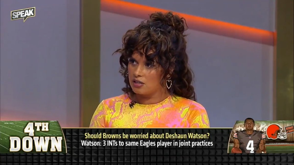 .Joy Taylor: The Browns should be worried about Deshaun Watson. "I don't want to hear anything bad about Deshaun Watson's play. At all! This is a man that's being paid $230M guaranteed."