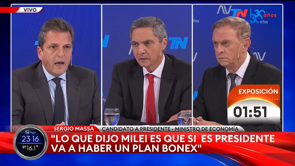 "Plan Bonex": Por las declaraciones de Sergio Massa sobre Javier Milei