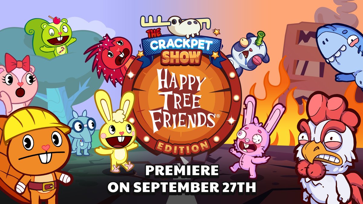 Dear animal-freakshow-lovers, today we officially confirm rumors and the release date for long-awaited comeback and crossover w/ #HappyTreeFriends! This special edition will be available on PC and consoles on 9.27.23. Stay tuned! #HappyTreeFriendsAreBack #htf #indiegames