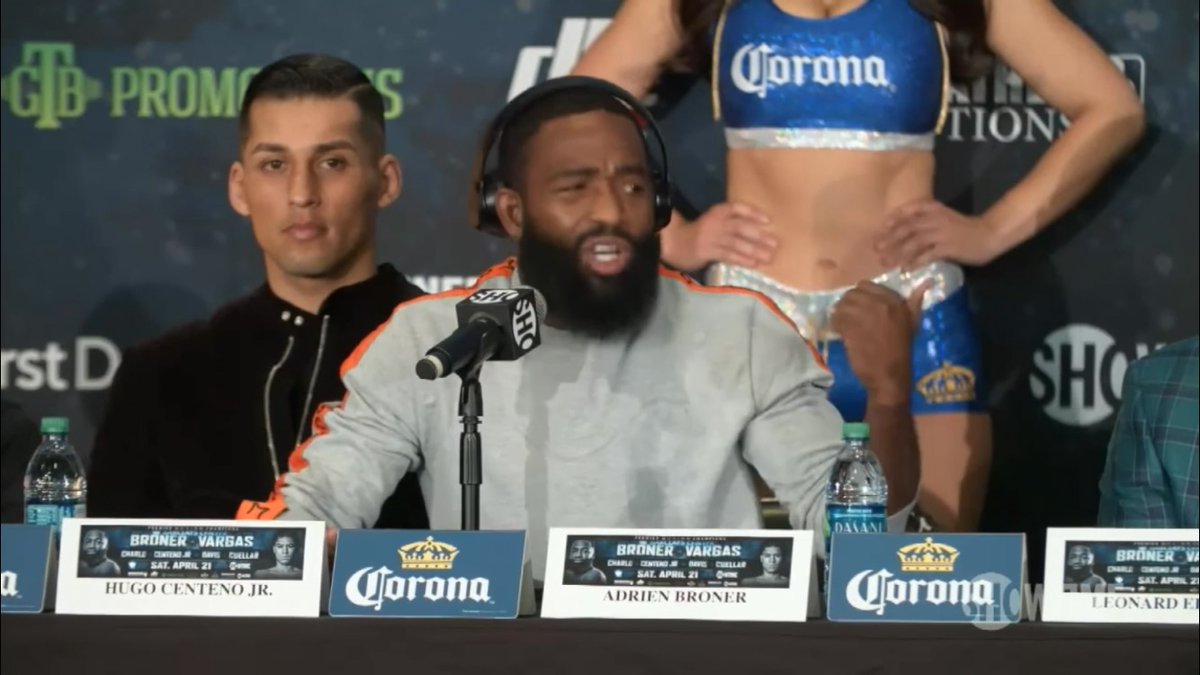 Never a dull moment at an Adrien Broner press conference… [🎥 @ShowtimeBoxing ]