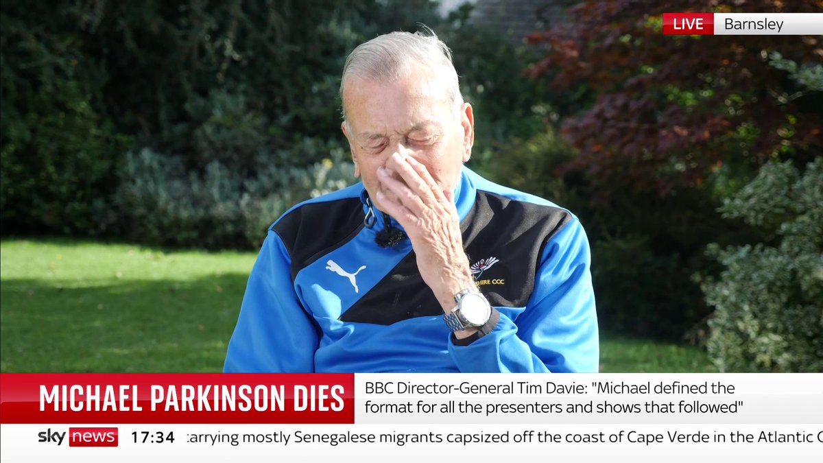 "I spoke to him yesterday, we had tears in our eyes and we said goodbye to each other, as if we had this feeling we wouldn't see each other again." An emotional Dickie Bird recounts his final conversation with Sir Michael Parkinson ⬇️ 📺 Sky 501