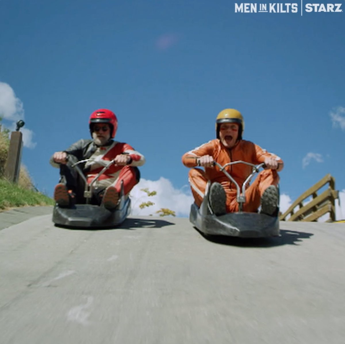 Introducing "More from the Road": special deleted scenes exclusively for you, our #MenInKilts fans! *cue Mario Kart music over Sam vs. Graham luging*