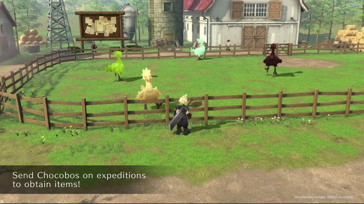 Introducing the Game: Chocobo Farm Send chocobos on expeditions together with characters to explore and earn items and character experience points. #FF7EC #FF7EverCrisis #FF7