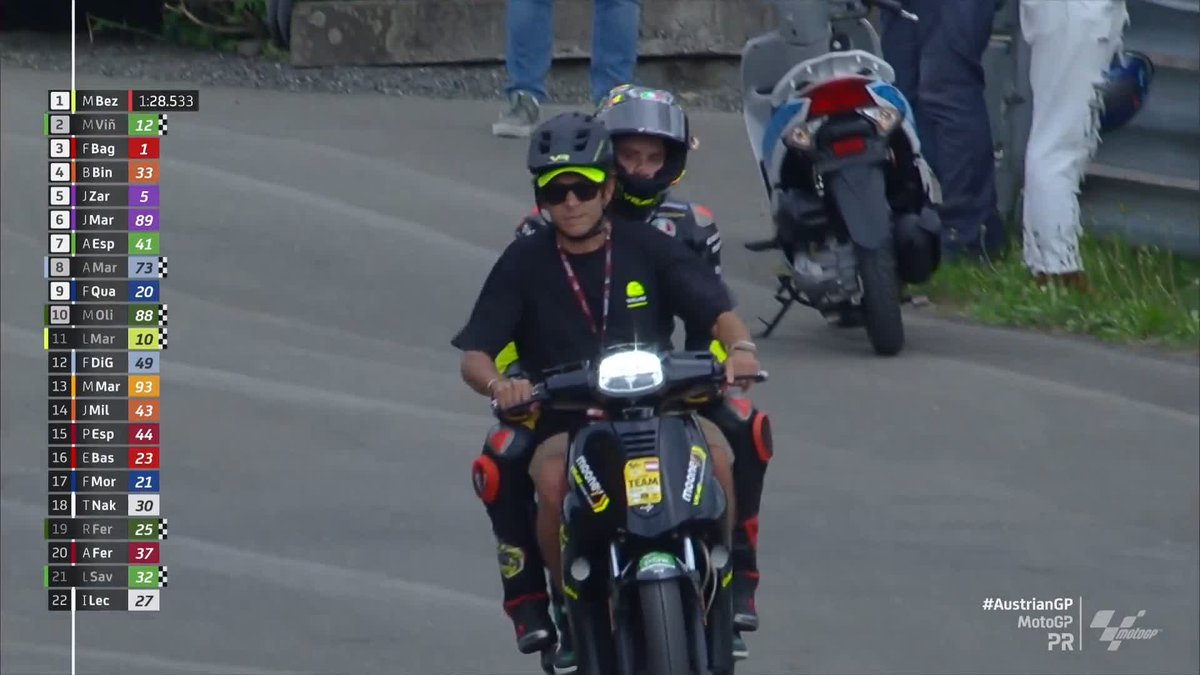 Rossi Taxis are now open for business! 👏 Valentino Rossi, much more than just the team boss! 😎 #AustrianGP 🇦🇹