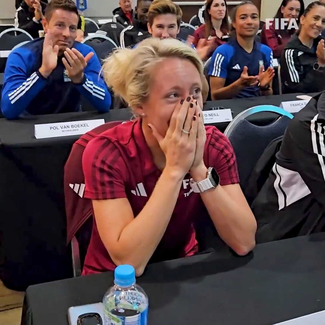 The moment you find out you've been selected to referee the #FIFAWWC final. Congratulations, Tori Penso 👏