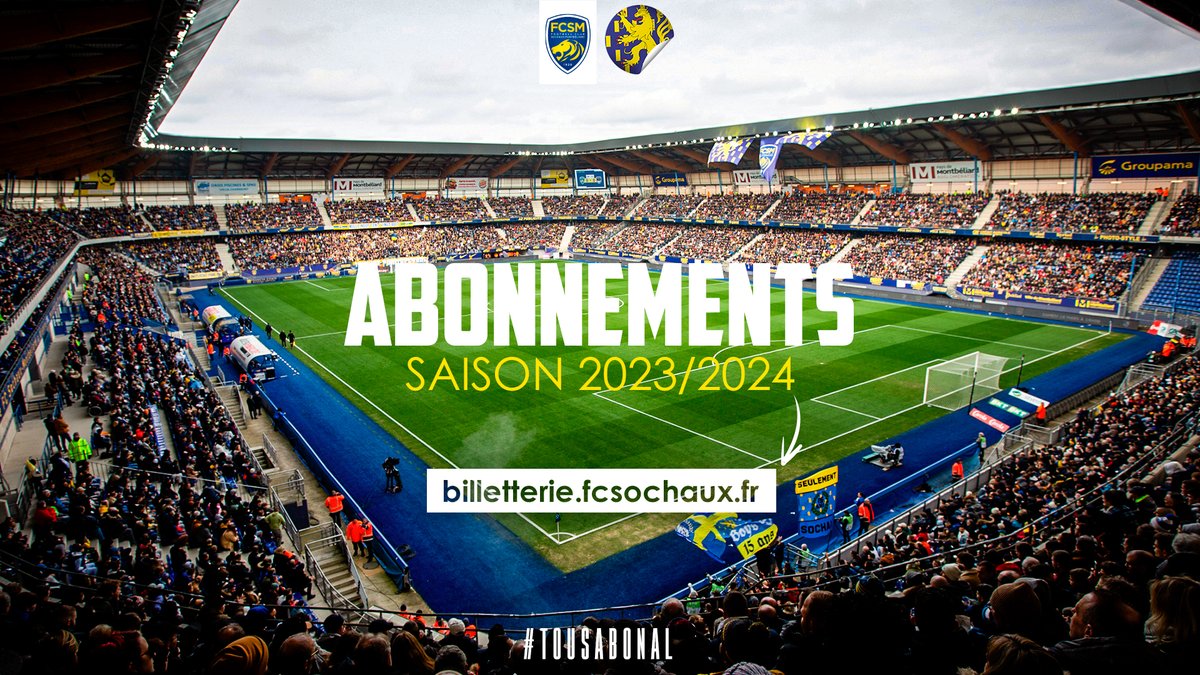 𝘌𝘯𝘴𝘦𝘮𝘣𝘭𝘦 𝘯𝘰𝘶𝘴 𝘢𝘭𝘭𝘰𝘯𝘴 𝘷𝘪𝘣𝘳𝘦𝘳 𝘦𝘵 𝘤𝘩𝘢𝘯𝘵𝘦𝘳 💛💙 👊 C'est parti pour 𝗹𝗮 𝗰𝗮𝗺𝗽𝗮𝗴𝗻𝗲 𝗱'𝗮𝗯𝗼𝗻𝗻𝗲𝗺𝗲𝗻𝘁𝘀 𝟮𝟬𝟮𝟯/𝟮𝟬𝟮𝟰 du FCSM sur le site ! 🙌 Allez Sochaux !