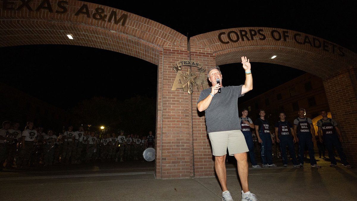"Kyle Field's gonna be a special place this year." Thanks for having us, TAMU Corps of Cadets 👍 #GigEm