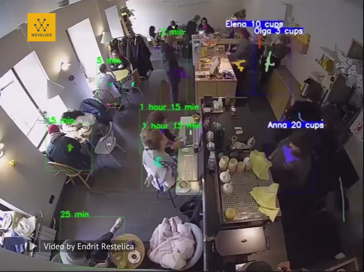 Coffee Shop AI - Barista Tracking Coffee shop uses AI to track the Productivity of Baristas and how much Time Customers are spending in the Shop. Video source: Endrit Restelica #AI #technology #engineering #innovation #tracking