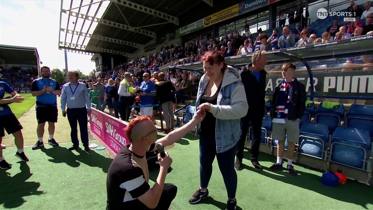Love is in the air in Chesterfield ❤️ There's been a proposal ahead of kick off 💍