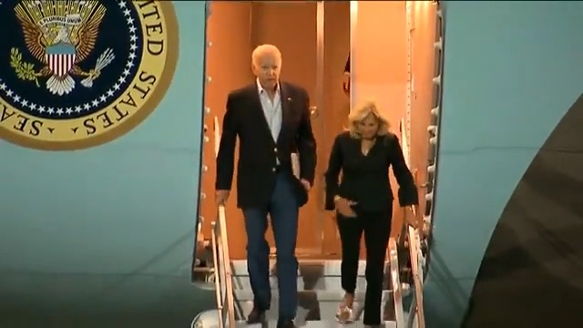 Joe Biden and Jill, Ed.D., arrive in Nevada for his second weeklong vacation in the past month. Biden has spent 374 days — 39.7% of his presidency — on vacation.