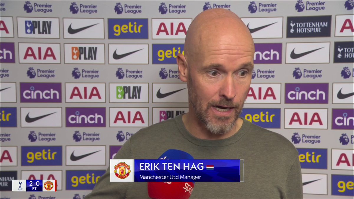 "We deserved a penalty. Absolutely a penalty!" ☹️ Erik ten Hag reacts to Manchester United's defeat to Tottenham 🔊