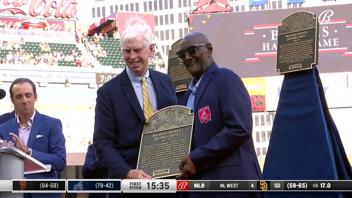 "Atlanta, I love you." Welcome to the Atlanta Braves Hall of Fame, Rico Carty.