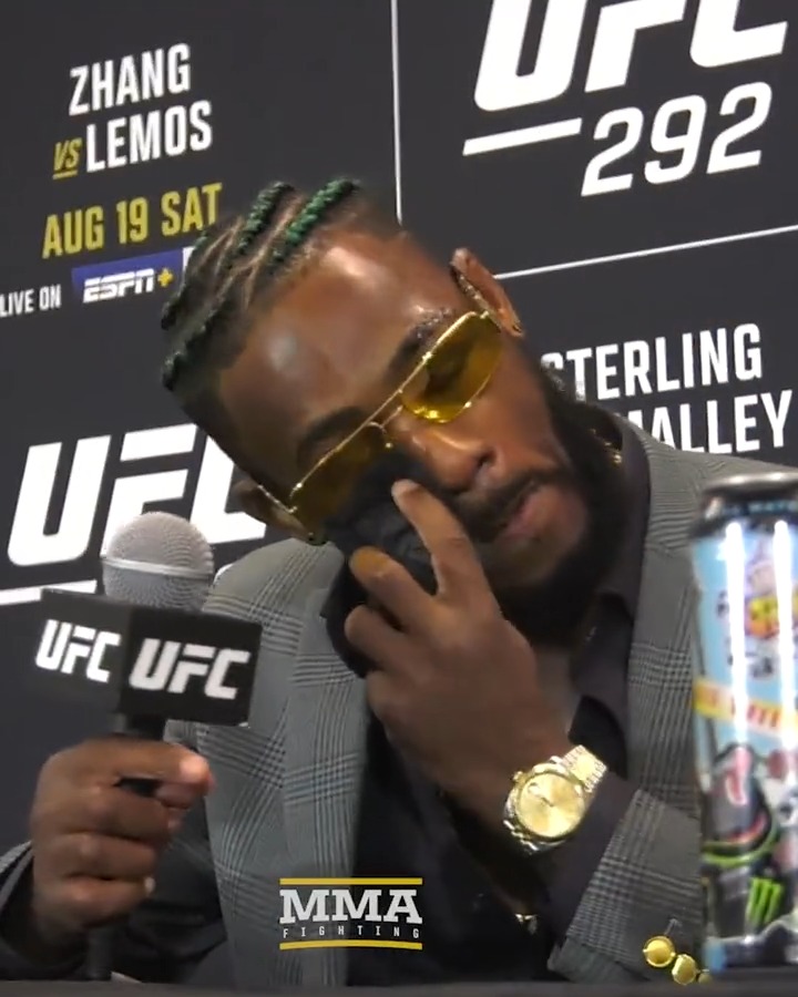 Aljamain Sterling gets choked up reflecting on how far he’s come in life.