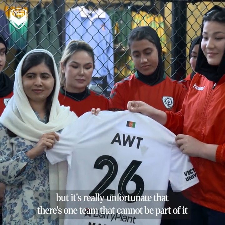 With the #FIFAWWC coming to a close, it was an honour to have education activist and Nobel Peace Prize laureate Malala Yousafzai visit the @AfghanWNT as they continue their fight for international recognition. Details: