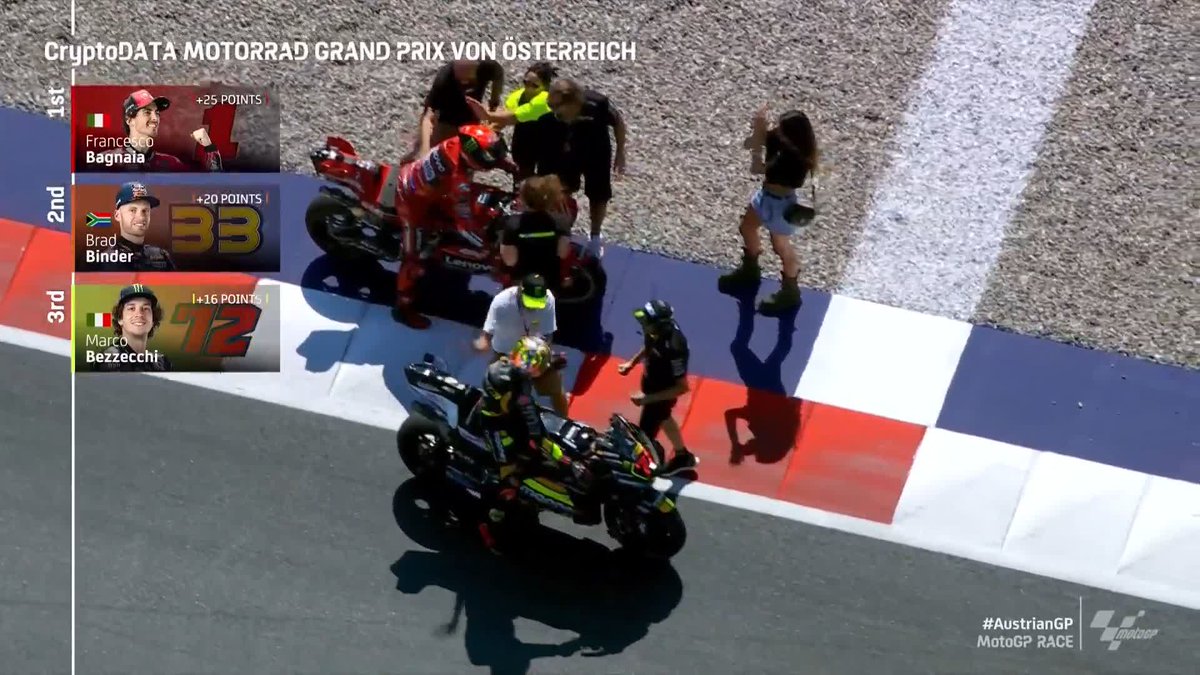 You can tell the boss is happy! 😎 Valentino Rossi celebrates Bezzecchi's 3rd place 🥉 #AustrianGP 🇦🇹