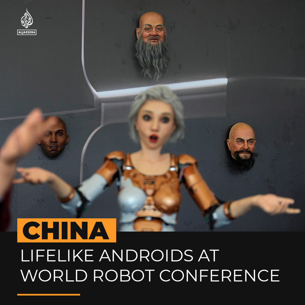 Visitors at the World Robot Conference in China have been shocked by how realistic humanoid robots have become, with the latest models mimicking human expressions and gestures ⤵️