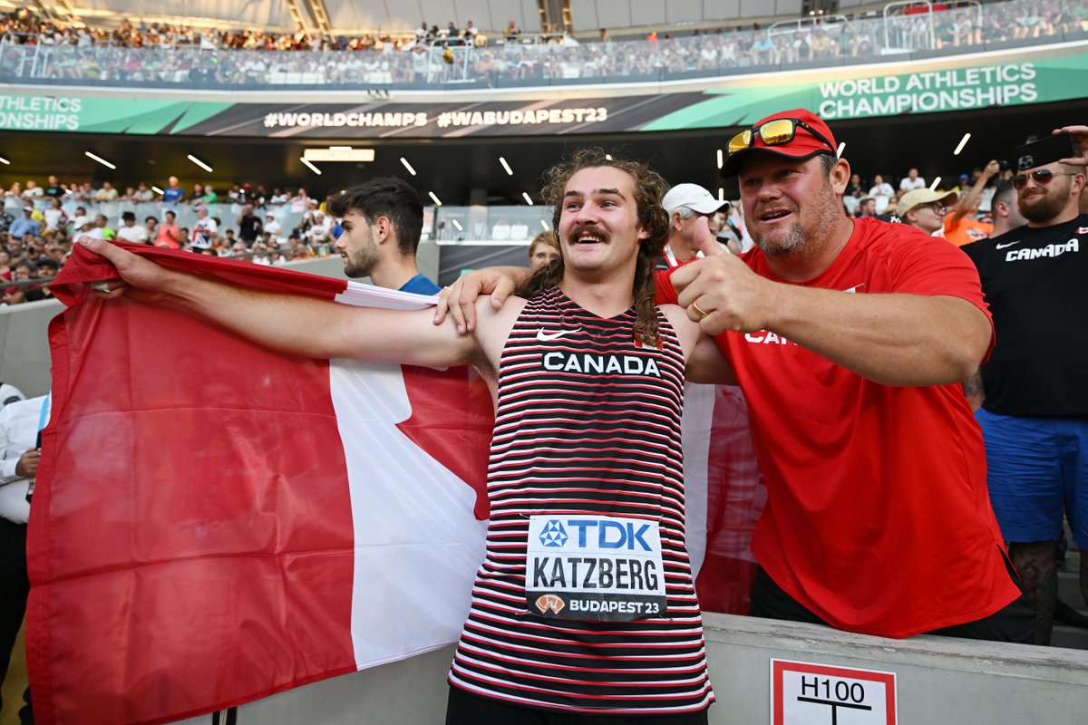 HAMMER TIME 🔨 Ethan Katzberg makes history for Canada with hammer throw GOLD at World Championships 🥇