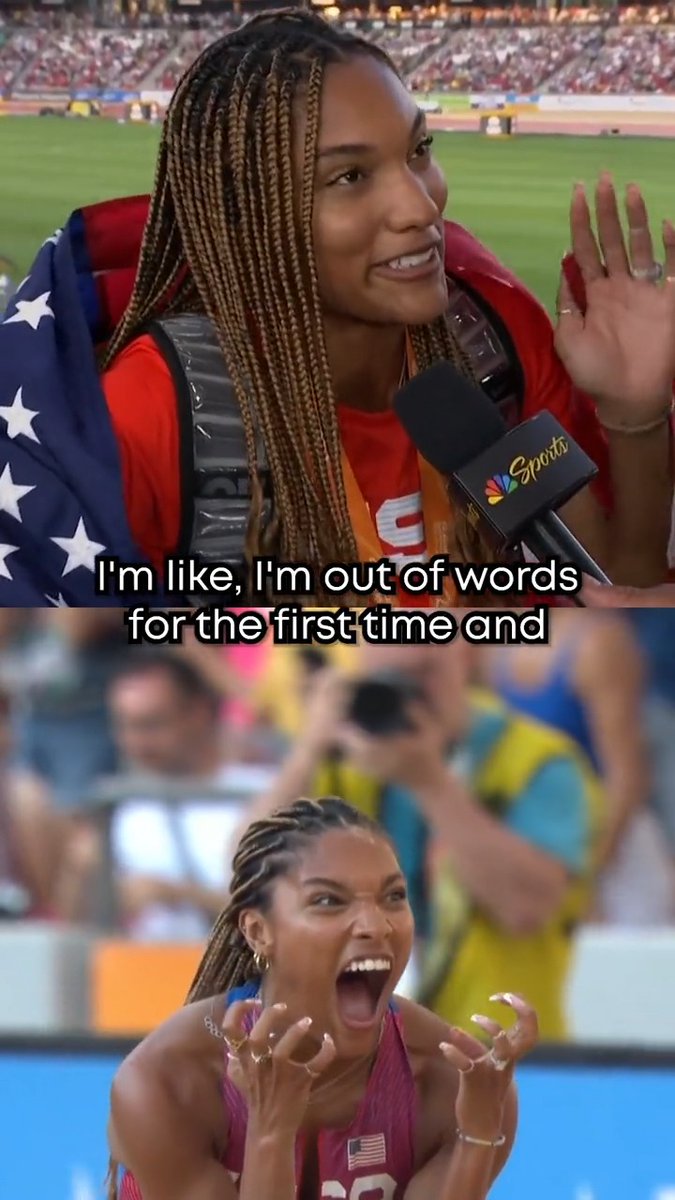 Tara Davis-Woodhall (tara davis woodhall) is filled with excitement and gratitude after capturing her very first world medal. 🙌 #WorldAthleticsChamps