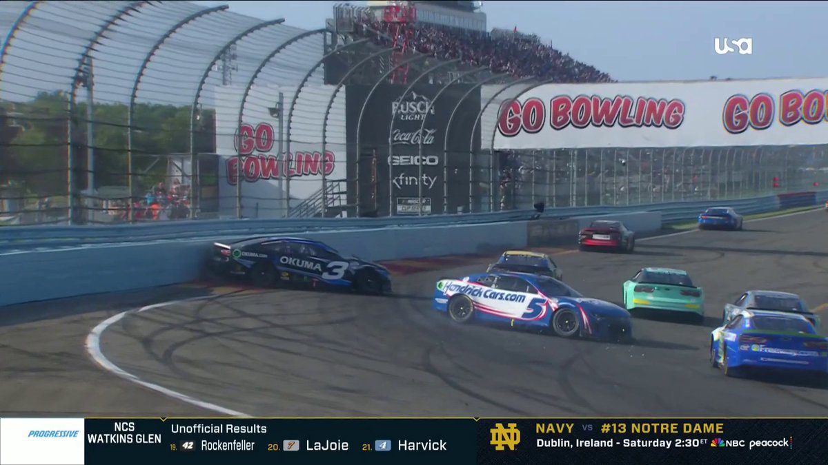 Drama on the final lap! Austin Dillon and Kyle Larson got together in the final two corners. #NASCAR