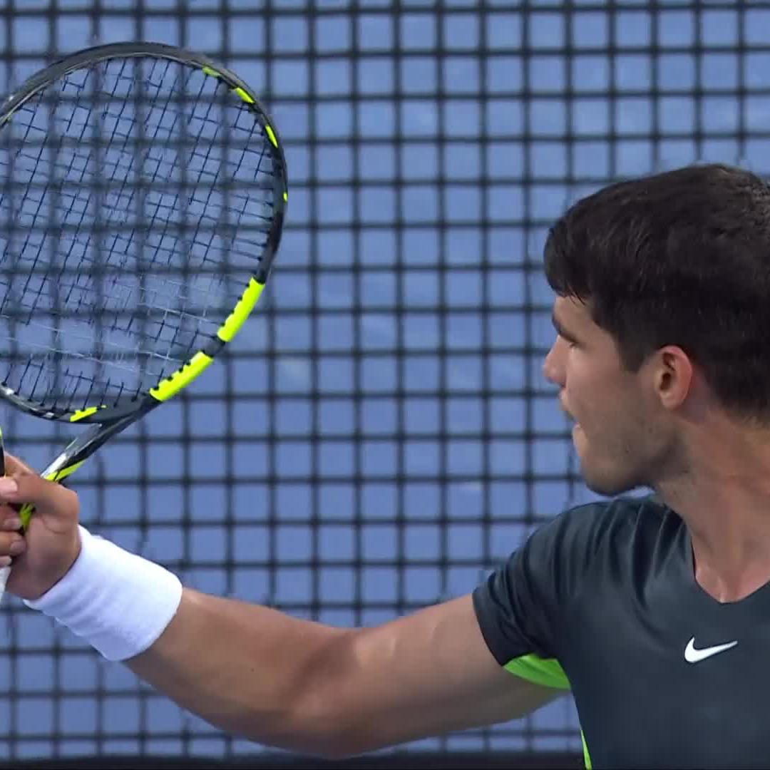 One of the best championship point saves you'll ever see 🙌 Carlos Alcaraz #CincyTennis
