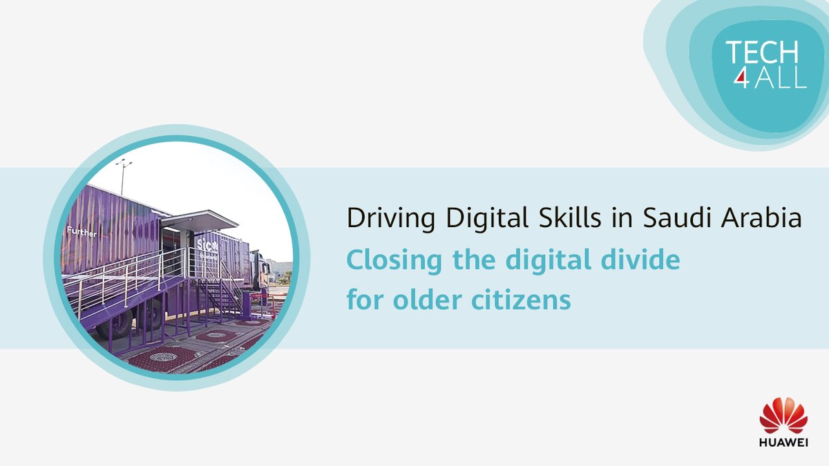 To help address the ‘grey’ digital divide, the stc group & #Huawei #SmartTruck is training Saudi Arabia’s older citizens to use today’s digital tools! Follow us for the latest #TECH4ALL stories & #SkillsOnWheels initiatives ▶ #Inclusion #DigiSkills