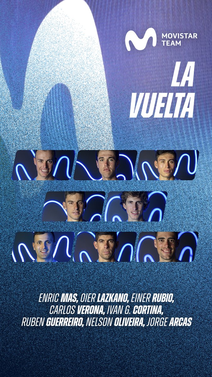 🇪🇸💙 #LaVuelta23 🗺️ Barcelona (26.8) > Madrid (17.9) 🎟️ Enric Mas Nicolau 🎟️ Oier Lazkano 🎟️ Einer rubio 🎟️ @Carlos_Verona 🎟️ Iván Garcia Cortina 🎟️ Nelson Oliveira 🎟️ Ruben Guerreiro 🎟️ Jorge Arcas 📙 #RodamosJuntos | Telefónica | La Vuelta