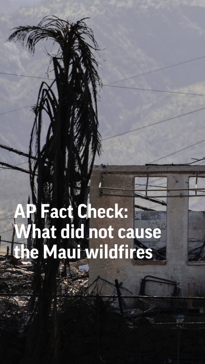 There are photos and videos being misrepresented on social media to spread conspiracy theories about what caused the wildfires on Maui. This is an AP Fact Check.