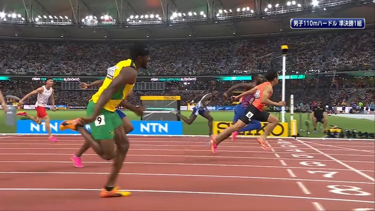 【#世界陸上ブダペスト】 ✅男子110mH 準決勝 1組 #泉谷駿介 日本勢🇯🇵初の決勝進出✨✨✨✨ 堂々の1着✨ 13秒16 🏅獲得なるか！！！！ 決勝は🔥あさ4時40分ごろ！！！ 📺TBS系列 生中継 📱ライブ配信はTVer･UｰNEXT Paraviコーナー