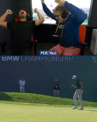 The Norwegian booth call never disappoints 🇳🇴 Per Haugsrud and @HenrikBjornstad couldn’t contain their excitement over Viktor Hovland’s record breaking round @BMWChamps.