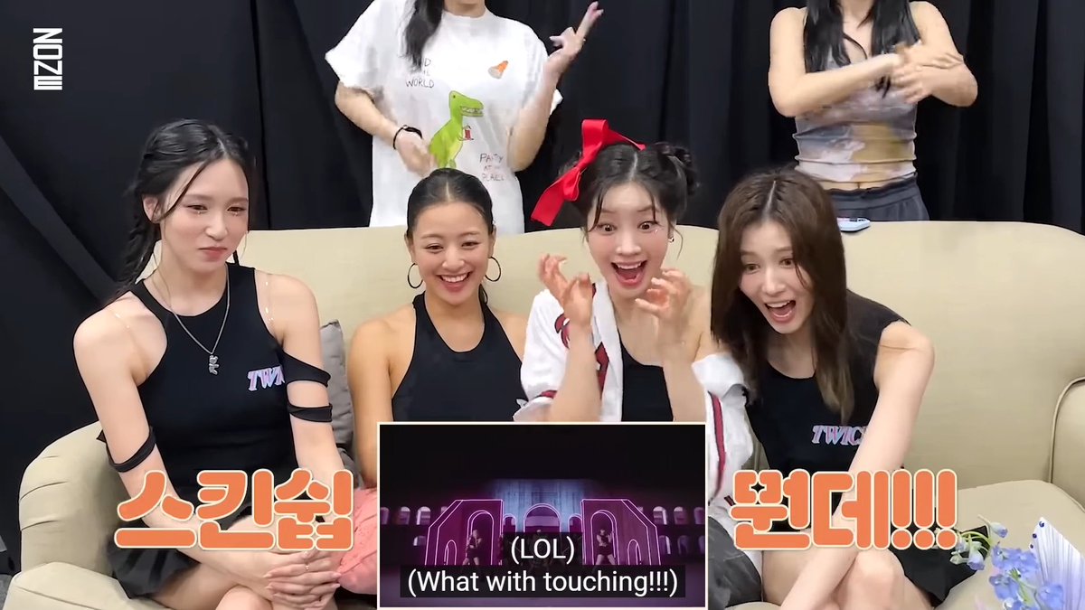 Sana and Dahyun screaming every time the man appears or touches Jihyo, they're so 😭