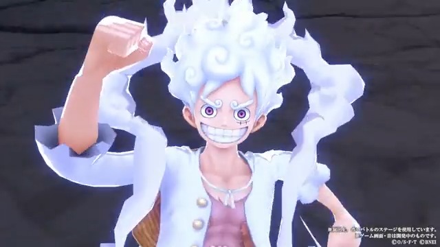 【新キャラクター紹介】 ■ギア5 モンキー・D・ルフィ 属性：緑 スタイル：ディフェンダー 特性でアタッカー、ディフェンダー、ゲッターと場面に合わせたスタイルになれるぞ😆 また、通常攻撃は長押しでカウンターに変化！ 敵をたくさんふっとばして有利に立ち回ろう！ #バウンティラッシュ1億DL突破
