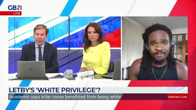 'The consultant has not once raised Lucy Letby's skin colour as the issue, nobody has, apart from you!' Andrew Pierce argues with Femi Nylander as to whether 'white privilege' was a factor in Lucy Letby's crimes going undiscovered for so long.