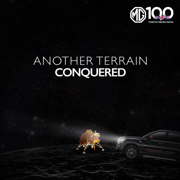 We are over the moon! Congratulations ISRO for this unforgettable ride! #Chandrayaan3 #ISRO #AdvancedGloster #MorrisGaragesIndia #MGMotorIndia