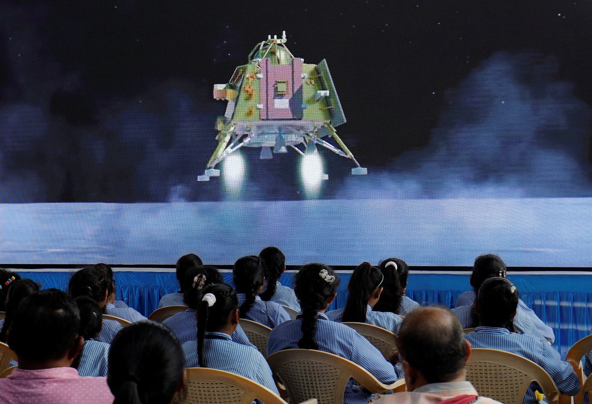 WATCH: India has become the first country to land near the moon's south pole. This marks India's rise as a space power as it joins the US, the former Soviet Union, and China on the moon.