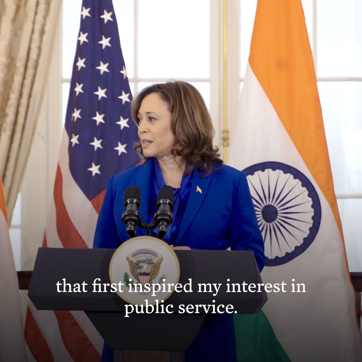 I learned so many wonderful lessons from my grandfather during my visits to India when I was growing up, including what it means to have and to keep a democracy. His example and these lessons first inspired my interest in public service and have guided me ever since.