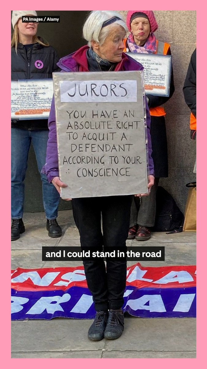 Trudi Warner held up a placard reminding jurors of their right to reach an independent verdict. Yet holding this sign was enough to put Warner in front of a judge at the Old Bailey – a building with a plaque at the entrance declaring the same legal right.