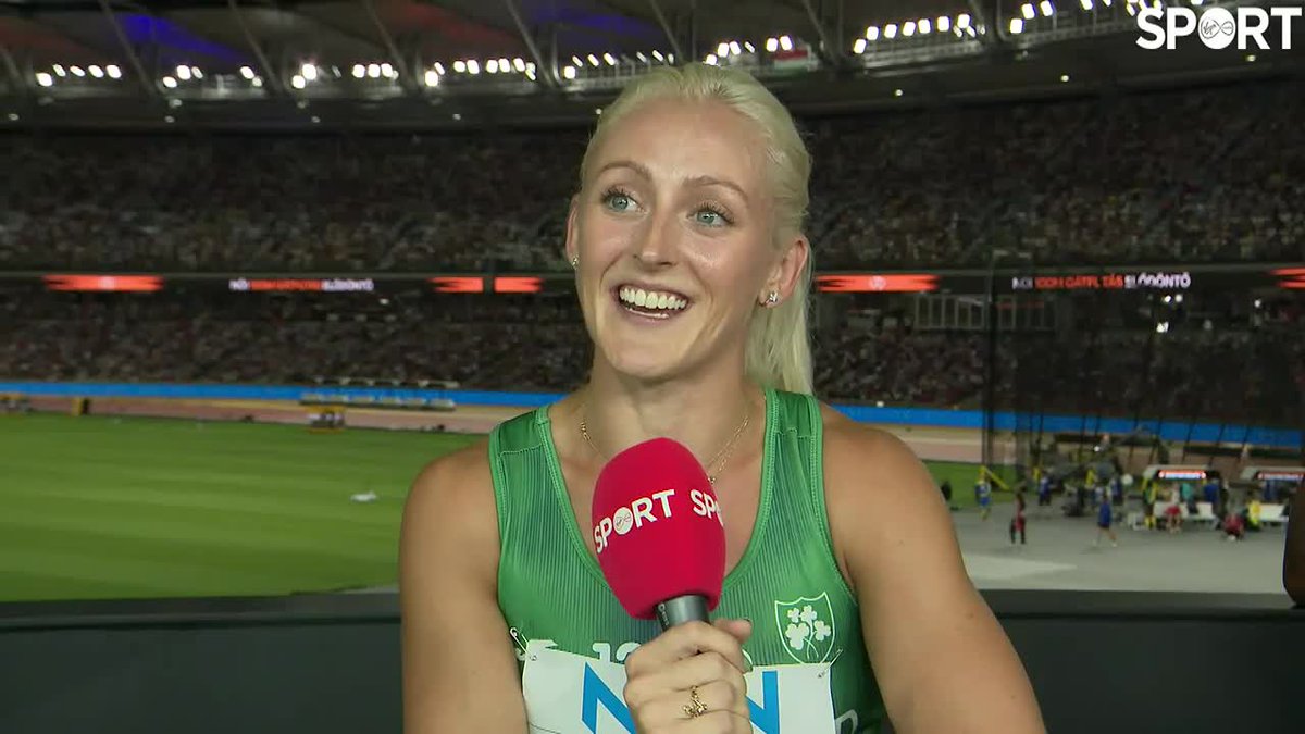 "We got it! I've dreamt of getting that National Record since I was that size. We have it! "Sorry Derval! She made me work hard for it! "It's been difficult, but I've had something wonderful around me." - Sarah Lavin. 💚 #TeamIreland #WorldAthleticsChamps Will Dalton