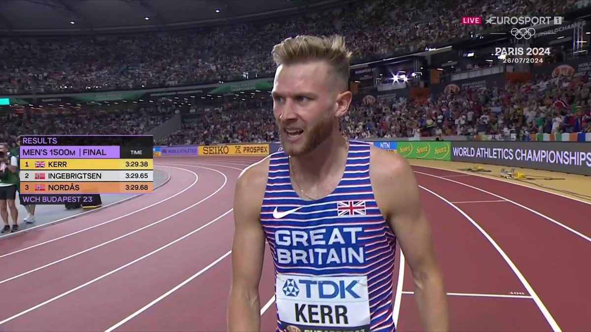 "That's as good a run by a British athlete as we've seen in half a century!" Josh Kerr takes down Jakob Ingebrigtsen to win the 1,500M gold medal 🥇👏