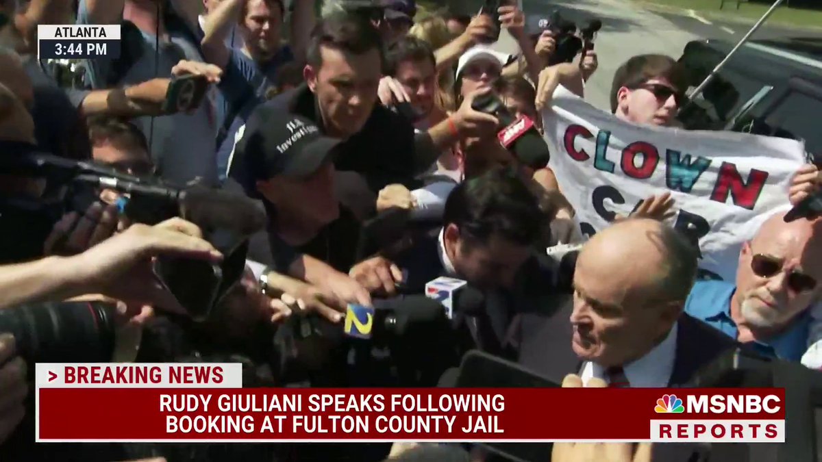 WATCH: Rudy Giuliani speaks to reporters following his booking at Fulton County Jail