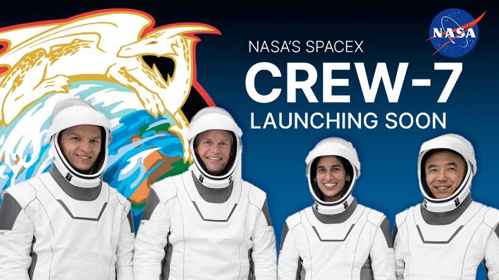 Mark your calendars! Join us Thursday, Aug. 24, at 11:45pm (Friday, Aug. 25 0345 UTC) for the broadcast of the #Crew7 launch to the International Space Station. Liftoff is set for 3:50am ET (0750 UTC). Meet the crew and tune in for launch: h